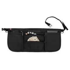 Smart Apron Waist Apron 7 Pockets with Zippers Adjustable Quick Release Waistband-60 Inches Long, 16 Reinforced Stress Points for Crafters, Teachers, Artists, Scrap Bookers, Sewing, Concessions Black