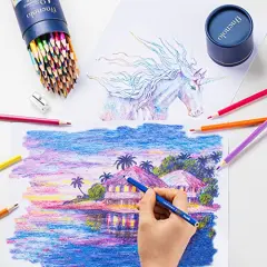 48 Pieces Colored Pencils for Adult Coloring Books, Soft Core, Art Drawing Pencils for Artists Kids Beginners, Coloring Pencils Set with Sharpener for Coloring, Sketching, Painting