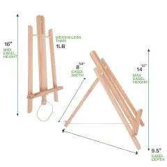 16 inch Tabletop Display Artist Easel Stand(1-Each), Accommodates Canvas Art up to 13" high, Tabletop Display Painting for Kids and Adults, Wood&hellip;