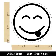 Tongue Out Face Emoticon Rubber Stamp for Stamping Crafting Planners