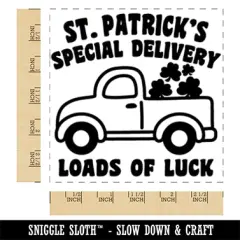Special Delivery Truck St. Patrick's Day Square Rubber Stamp for Stamping Crafting