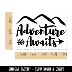 Adventure Awaits Traveling Rectangle Rubber Stamp for Stamping Crafting