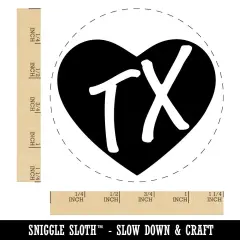 TX Texas State in Heart Rubber Stamp for Stamping Crafting Planners