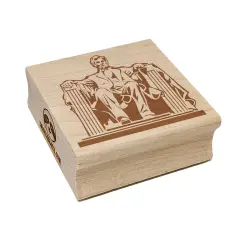 Lincoln Memorial United States of America Landmark Statue Square Rubber Stamp for Stamping Crafting