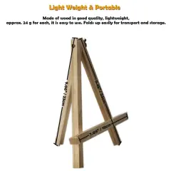 Portable 9" Wood Tripod Tabletop Display Easel for Artist Painting, Sketching, Displaying Photos, Decorative Plates and More