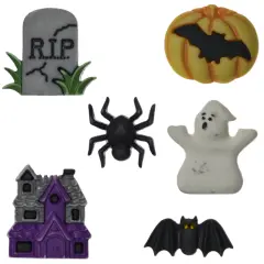 Buttons Galore and More Halloween Craft & Sewing Buttons - Happy Hauntings - 18 Buttons