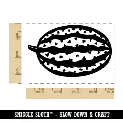 Watermelon with Patterned Details Rectangle Rubber Stamp for Stamping Crafting