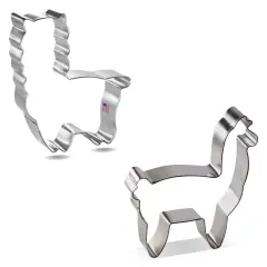 CookieCutter.com Alpaca and Llama Cookie Cutter Set 2 Pc - Foose Cookie Cutters - USA Tin Plated Steel