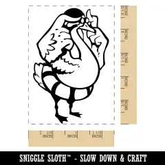 Swimming Swan Goggles Pool Float 12 Days of Christmas Rectangle Rubber Stamp for Stamping Crafting