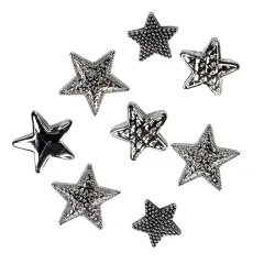 Buttons Galore and More Craft & Sewing Buttons - Silver Stars - 30 Buttons