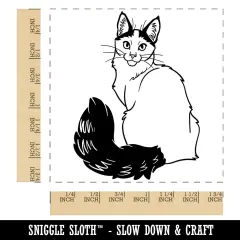 Loving Turkish Van Cat Square Rubber Stamp for Stamping Crafting