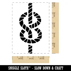 Rope Knot Sailing Figure Eight Flemish Knot Rectangle Rubber Stamp for Stamping Crafting