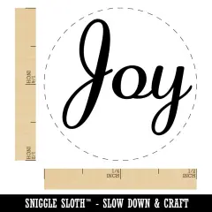 Joy Cursive Text Chicken Egg Rubber Stamp