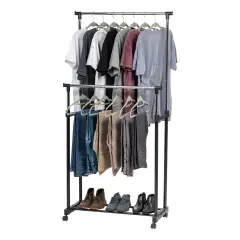 IRIS USA Adjustable Metal Clothes Rack, Garment Rack with wheel