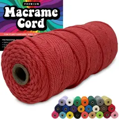 3mm Macrame Cord 3mm Thick Cords for Macrame Yarn 100% Cotton Colored Macrame Rope Cord Natural Craft Cord String Yarn Supplies 325 Feet 3 mm Cotton Macrame Cord Thin Macrame Supplies Coral