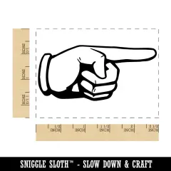 Finger Pointing Gloved Hand Rectangle Rubber Stamp for Stamping Crafting
