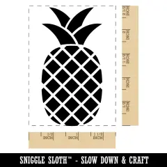Pineapple Silhouette Rectangle Rubber Stamp for Stamping Crafting