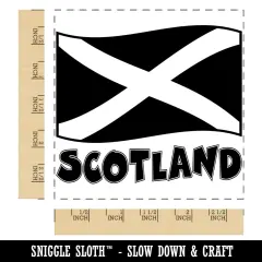 Scotland with Waving Flag Cute Square Rubber Stamp for Stamping Crafting