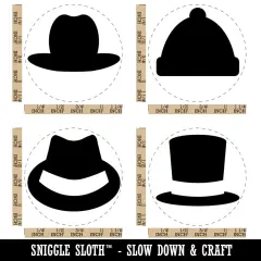 Hats Top Fedora Beanie Cowboy Rubber Stamp Set for Stamping Crafting Planners