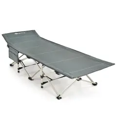 Extra Wide Sleeping Cot for Adults with Carry Bag Grey