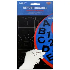 Creative Start Vinyl Repositionable Self-Adhesive Letters, 2", Helvetica Font, Black, 133 count