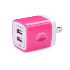 Premium PD Power Home Adapter | Max Output 2.1A & 1.0A (2 USB Port) Fast Charger | Raheev&reg; Light-pink