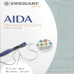 Precut Zweigart Fein-Aida 18 count Smoky Blue