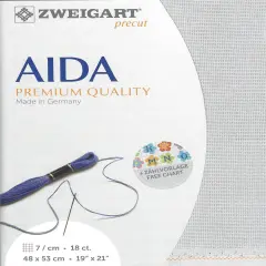 Precut Zweigart Fein-Aida 18 count Pearl Gray