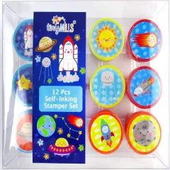 TINYMILLS 12 Pcs Outer Space Stamp Kit for Kids