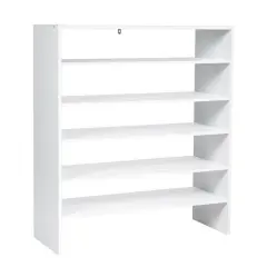 3 Pieces 31-Inch Stackable Multi-Shape Shoe Rack White