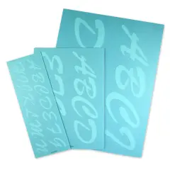 Creative Start Durable and Reusable Plastic Stencil Kit, Script Font, 1-inch, 2-inch and 3-inch Characters and Numbers