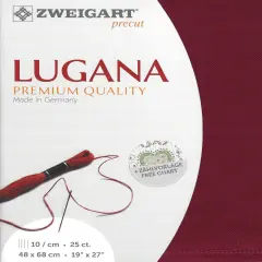 Precut Zweigart Lugana 25 count Victorian Red