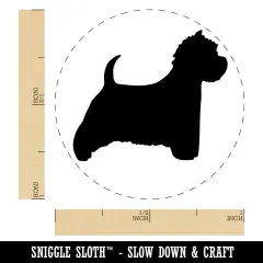 Westie West Highland White Terrier Dog Solid Self-Inking Rubber Stamp for Stamping Crafting Planners Yellow