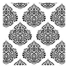 Moroccan Damask Embossing 12 x 12 Stencil | FS131 by Designer Stencils | Floral Stencils | Reusable Stencils for Painting on Wood, Wall, Tile, Canvas, Paper, Fabric, Furniture, Floor | Stencil for Home Makeover