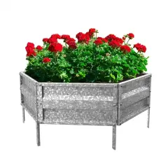 Raised Galvanized Metal Garden Bed Plant Holder for Yard Herbs Flowers Outdoor