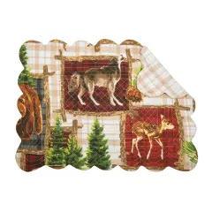 Bryson Retreat Woven Reversible Rustic Lodge Placemats Set of 6, 13" x 19"