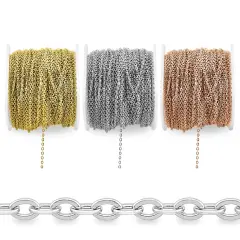 Stainless Steel 1.5mm Oval Loop Chain 164' Spool 50 meter