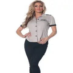 Prison Guard Fitted Shirt Women's Costume