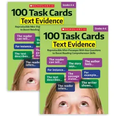 100 Task Cards: Text Evidence Text Activity Book, Pack of 2