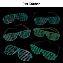 Kids Bright Color Glow-in-the-Dark Shutter Glasses - 12 Pc.