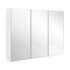 3-Door Wall-Mounted Mirror Cabinet with 3-Adjustable Shelves