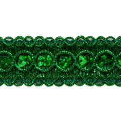 20 yards of Trish Sequin Metallic Braid Trim | 20 yard cut Green