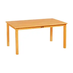 30in x 48in Rectangular Hardwood Table with 22in Legs, Kids Furniture Honey