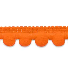 20 yards of Franky Pea Pod 3/8" Baby Pom Fringe Trim | 20 yard cut Neon Orange