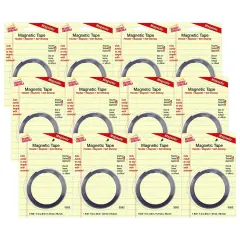 Self-Sticking Magnetic Tape Roll, 1/2" x 30", Pack of 12