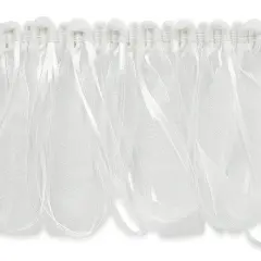 5 Yards of Valdemar Loop Ribbon Fringe Trim | 5 yard cut White