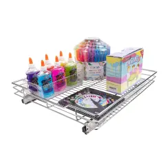 Smart Design Pull Out Cabinet Shelf - Extra Large - 20 In. x 21-40 - Chrome