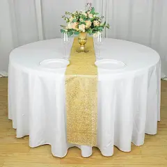 Crystal Rhinestone Table Runner Gold
