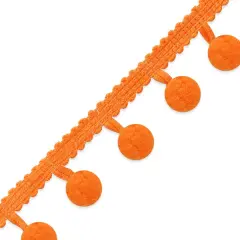 20 yards of 3/8" Pom Fringe Trim | 20 yard cut Orange