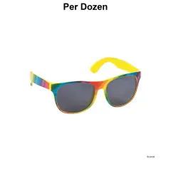 Rainbow-Colored Sunglasses - 12 Pc.